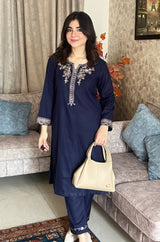 Shabnam - Stitched 2PC Dhanak Embroidered - RP0003 Royal Pret