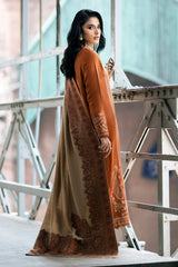 Izel - 3PC Unstitched Dhanak Embroidered Shirt with Digital Printed Twill Pashmina Dupatta and Trouser - RF1464