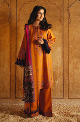 Sapphire - 3PC Khaddar Embroidered Shirt with Digitally Printed Dupatta (Unstitched) - RF1424 Royal Pret