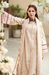 3PC Lawn Embroidered Shirt with Embroidered Slub Net Dupatta (Unstitched) - RF1327 Royal Pret