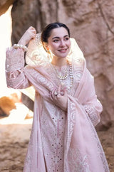 3PC Unstitched Lawn Heavy Embroidered Shirt with Embroidered Khaddi Net Dupatta - RF1037 royalpret