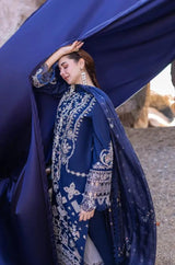 3PC Unstitched Lawn Heavy Embroidered Shirt with Printed Slub Net Dupatta - RF1118 royalpret
