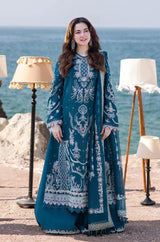3PC Unstitched Lawn Heavy Embroidered Shirt with Printed and Embroidered Khaddi Net Dupatta - RF1119 royalpret