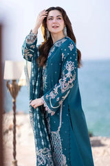 3PC Unstitched Lawn Heavy Embroidered Shirt with Printed and Embroidered Khaddi Net Dupatta - RF1119 royalpret