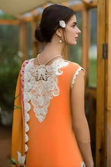 Mushq - 3PC Lawn Embroidered Shirt with Printed Silk Dupatta (Unstitched) - RF1373 Royal Pret