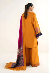 Sapphire - 3PC Khaddar Embroidered Shirt with Digitally Printed Dupatta (Unstitched) - RF1424 Royal Pret