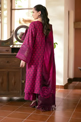 Baroque - 3PC Khaddar Digital Printed Shirt with Khaddar Printed Shawl (Unstitched) - RF1407 Royal Pret