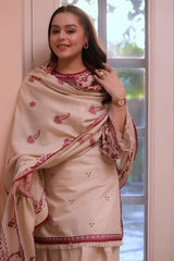 Aneelas - 3PC Unstitched Dhanak Embroidered Shirt with Dhanak Embroidered Dupatta and Trouser - RF1521 Royal Pret