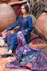 Maria B - 3PC Unstitched Dhanak Embroidered Shirt with Digital Printed Dupatta and Trouser - RF1204 royalpret