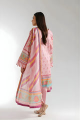 Ethnc - 3PC Banadora Lawn Printed Shirt with Printed Voil Dupatta (Unstitched) - RF1396 Royal Pret