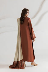Daria - 3PC Unstitched Dhanak Embroidered Shirt with Digital Printed Dupatta and Trouser - RF1536 Royal Pret