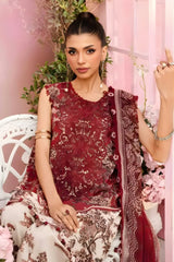 Maria B - 3PC All Over Printed Banadora Lawn Shirt with Printed Voil Dupatta (Unstitched) - RF1382 Royal Pret