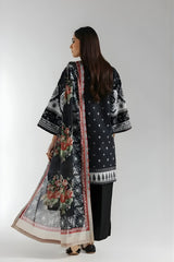 Ethnc - 3PC Banadora Lawn Printed Shirt with Printed Voil Dupatta (Unstitched) - RF1399 Royal Pret