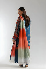 Ethnc - 3PC Banadora Lawn Printed Shirt with Printed Voil Dupatta (Unstitched) - RF1398 Royal Pret