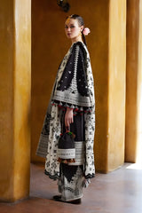 Hussain Rehar - 3PC Lawn Embroidered Shirt with Embroidered Slub Net Dupatta (Unstitched) - RF1309 royalpret