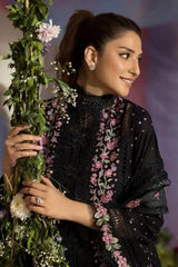 Sobia Nazir - 3PC Lawn Embroidered Shirt with Printed Chiffon Dupatta (Unstitched) - RF1405 Royal Pret