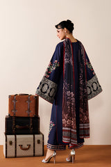Azzal - 3PC Unstitched Lawn Embroidered Shirt with Monar Digital Printed Dupatta and Trouser - RF1518 Royal Pret