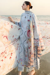 Qalamkar - 3PC Unstitched Lawn Embroidered Shirt with Monark Printed Dupatta and Trouser - RF1467