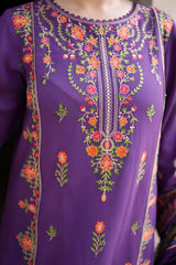 Aneelas - 3PC Unstitched Dhanak Embroidered Shirt with Digital Printed Dupatta and Trouser - RF1533 Royal Pret
