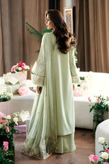 Qalamkar - 3PC Unstitched Lawn Embroidered Shirt with Embroidered Chiffone Dupatta and Trouser - RF1475 Royal Pret