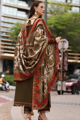 Charizma - 3PC Unstitched Dhanak Embroidered Shirt with Digital Printed Dupatta and Trouser - RF1525 Royal Pret