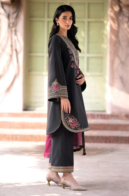 Jazmin - 3PC Unstitched Dhanak Embroidered Shirt with Printed Pashmina Wool Shawl and Embroidered Trouser - RF1189