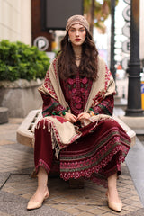 Charizma - 3PC Unstitched Dhanak Embroidered Shirt with Digital Printed Dupatta and Trouser - RF1522 Royal Pret