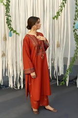 URGE - 3PC Unstitched Khaddar Embroidered Shirt with Digital Printed Dupatta and Embroidered Trouser- RF1140 royalpret