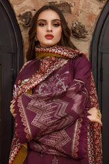 Maria B - 3PC Unstitched Dhanak Embroidered Shirt with Digital Printed Dupatta and Trouser - RF1203 royalpret