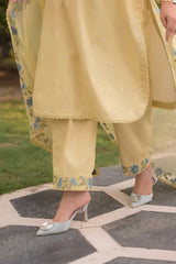 Aneelas - 3PC Unstitched Lawn Embroidered Shirt with Cotton Net Embroidered Dupatta and Trouser - RF1519 Royal Pret