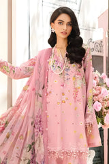 Maria B - 3PC All Over Printed Banadora Lawn Shirt with Printed Voil Dupatta (Unstitched) - RF1380 Royal Pret