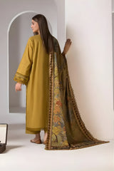 Sobia Nazir - 3PC Unstitched Dhanak Embroidered Shirt with Digital Printed Dupatta - RF1299 royalpret