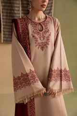 Ziva - 3PC Unstitched Dhanak Embroidered Shirt with Digital Printed Dupatta and Trouser - RF1548 Royal Pret