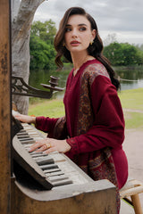 Yards - 3PC Dhanak Embroidered Shirt with Marina Digitally Printed Dupatta - RF1427 Royal Pret
