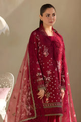 Sobia Nazir - 3PC Lawn Embroidered Shirt with Embroidered Chiffon Dupatta (Unstitched) - RF1347 Royal Pret