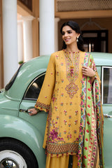 Sapphire - 3PC Unstitched Lawn Embroidered Shirt with Monar Digital Printed Dupatta and Trouser - RF1513 Royal Pret