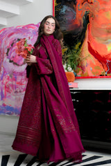 Zaib - 3PC Unstitched Dhanak Embroidered Shirt with Dhanak Embroidered Dupatta and Trouser - RF1551 Royal Pret