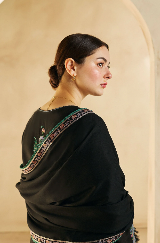 Zara Shah Jahan - 3PC Unstitched Dhanak Embroidered Shirt with Embroidered Back and Embroidered Dhanak Shawl - RF1143