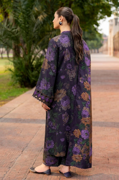 Baroque - 3PC Unstitched Printed Karandi Shirt with Printed Karandi Dupatta and Same Printed Trouser - RF1246