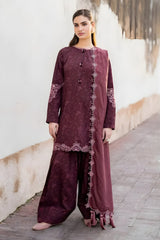 Baroque - 3PC Unstitched Printed Khaddar Shirt with Printed Khaddar Dupatta and Trouser - RF1242 Royal Pret