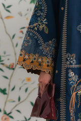 Sapphire - 3PC Unstitched Lawn Embroidered Shirt with Monar Digital Printed Dupatta and Trouser - RF1512 Royal Pret