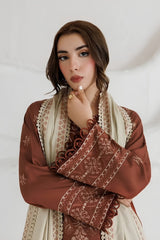 Daria - 3PC Unstitched Dhanak Embroidered Shirt with Digital Printed Dupatta and Trouser - RF1536 Royal Pret