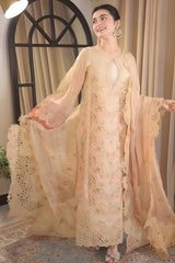 Aneelas - 3PC Unstitched Lawn Embroidered Shirt with Digital Printed & Embroidered Dupatta and Trouser - RF1503 Royal Pret