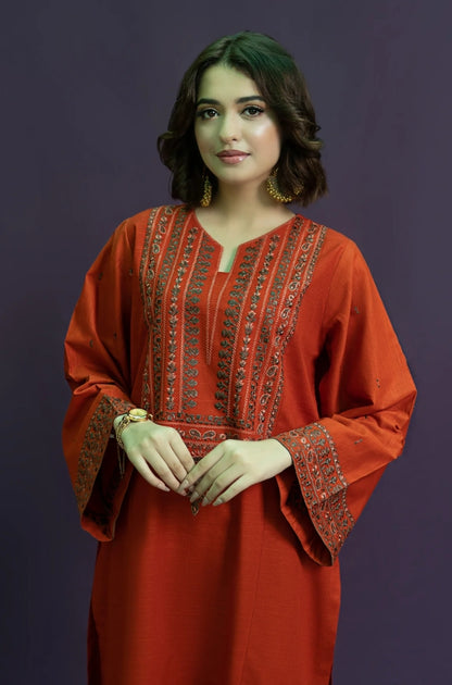 Urge - 3PC Unstitched Khaddar Embroidered Shirt with Khaddar Embroidered Trouser - RF1231