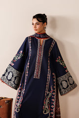 Azzal - 3PC Unstitched Lawn Embroidered Shirt with Monar Digital Printed Dupatta and Trouser - RF1518 Royal Pret