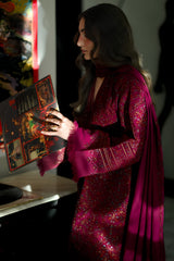 Zaib - 3PC Unstitched Dhanak Embroidered Shirt with Dhanak Embroidered Dupatta and Trouser - RF1551 Royal Pret