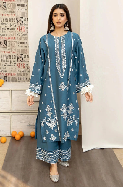 Urge - 3PC Unstitched Embroidered Shirt with Printed Wool Shawl and Embroidered Trousers - RF1223