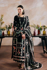 Maryam Hussain - 3PC Unstitched Lawn Embroidered Shirt with Digital Printed Monar Dupatta and Trouser - RF1505 Royal Pret