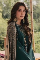 Izel - 3PC Unstitched Dhanak Embroidered Shirt with Digital Printed Dupatta and Trouser - RF1531 Royal Pret