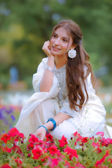 Sapphire - 3PC Unstitched Lawn Embroidered Shirt with Dyed Cotton Net Dupatta and Trouser - RF1514 Royal Pret